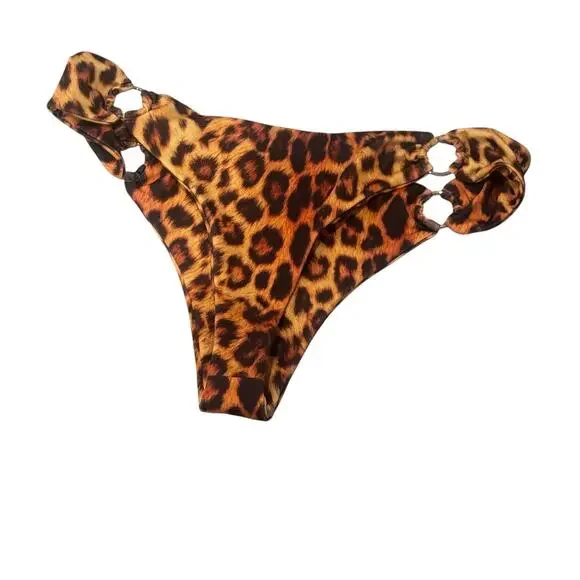 Joues de Sable Swim Hanna Bikini Bottom In Leopard Print Size Large NWOT New